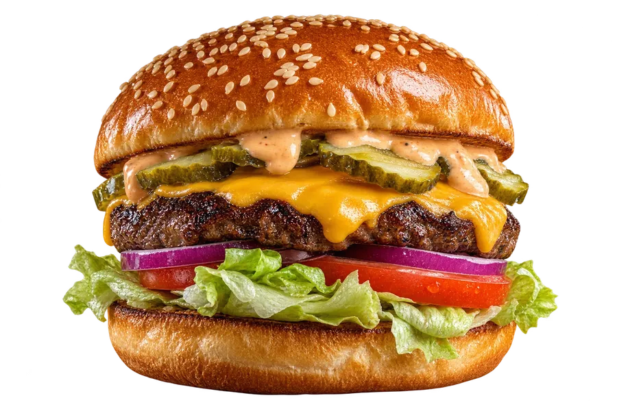 Illustrative American Angus burger