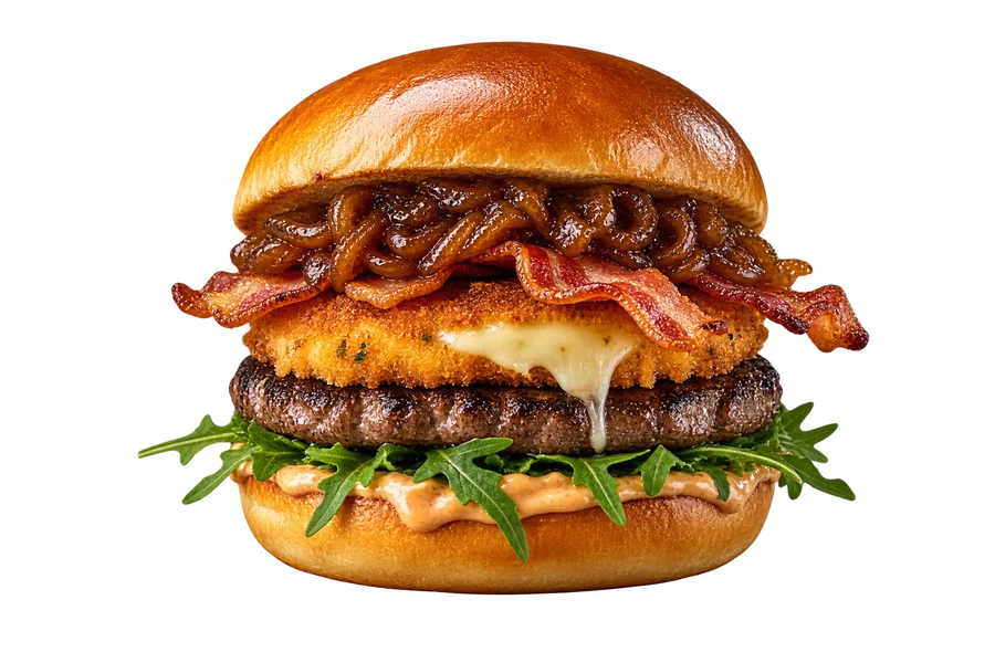 Illustrative BBQ Beef Burger